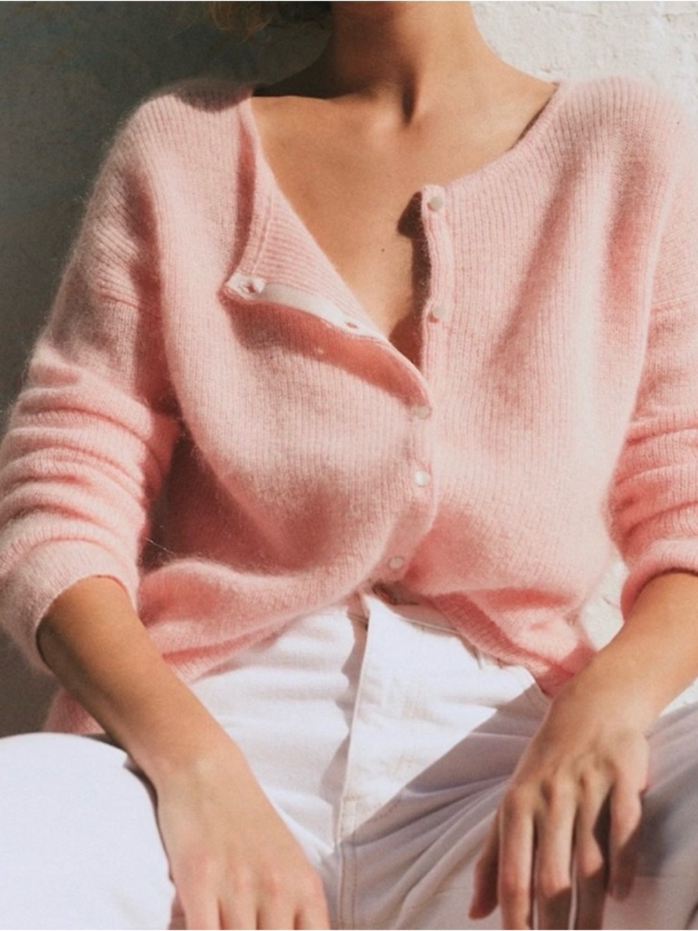 Sezane Light Pink Gaspard Cardian
